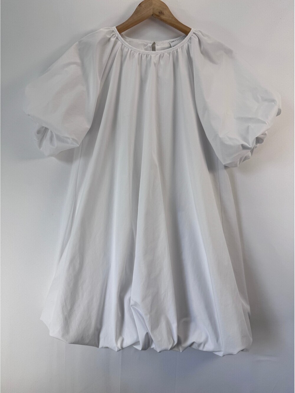 ASOS Design White Bubble Hem Mini Dress Puff Sleeve Babydoll Coquette Womens 8 - Picture 2 of 9